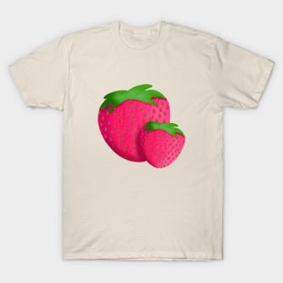 Strawberries Art Fruits Kitchen Retro 50s Strawberry T-Shirt